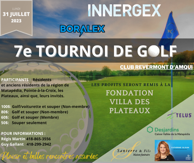 7ᵉ Tournoi de Golf | Au profit de la Fondation Villa des Plateaux