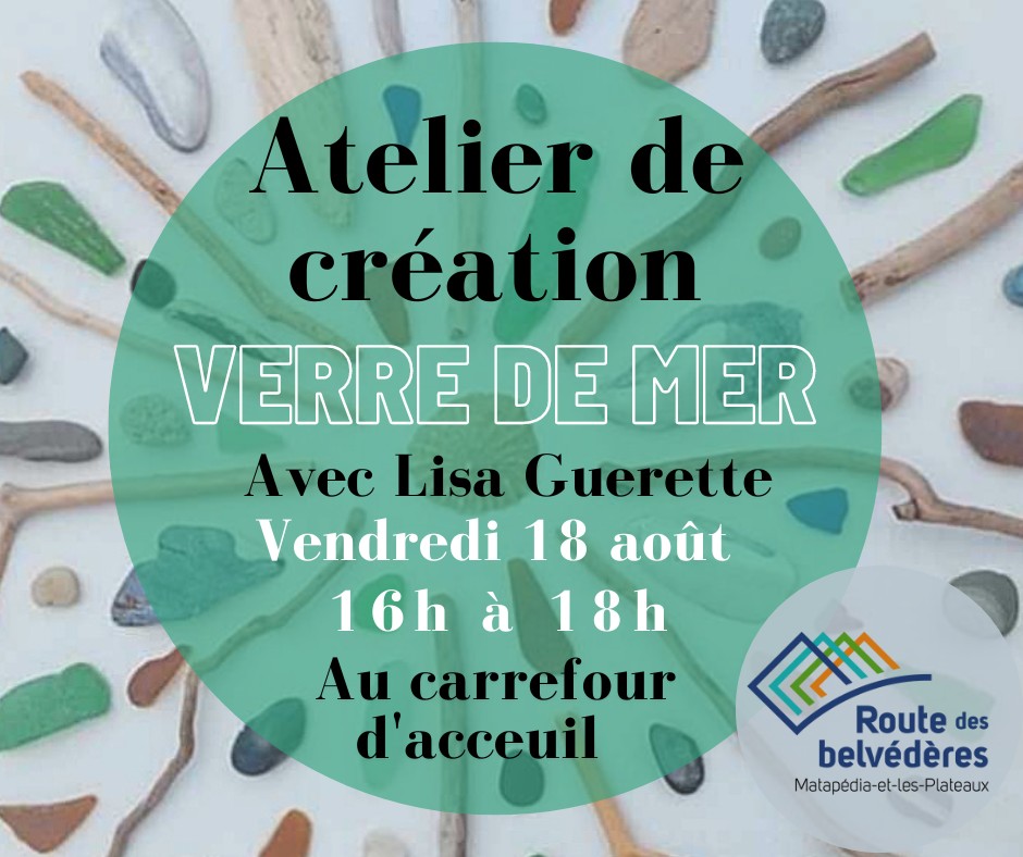 Atelier de création avec du verre de mer