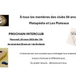 INTERCLUB - Clubs 50ans+ Matapédia et Les Plateaux