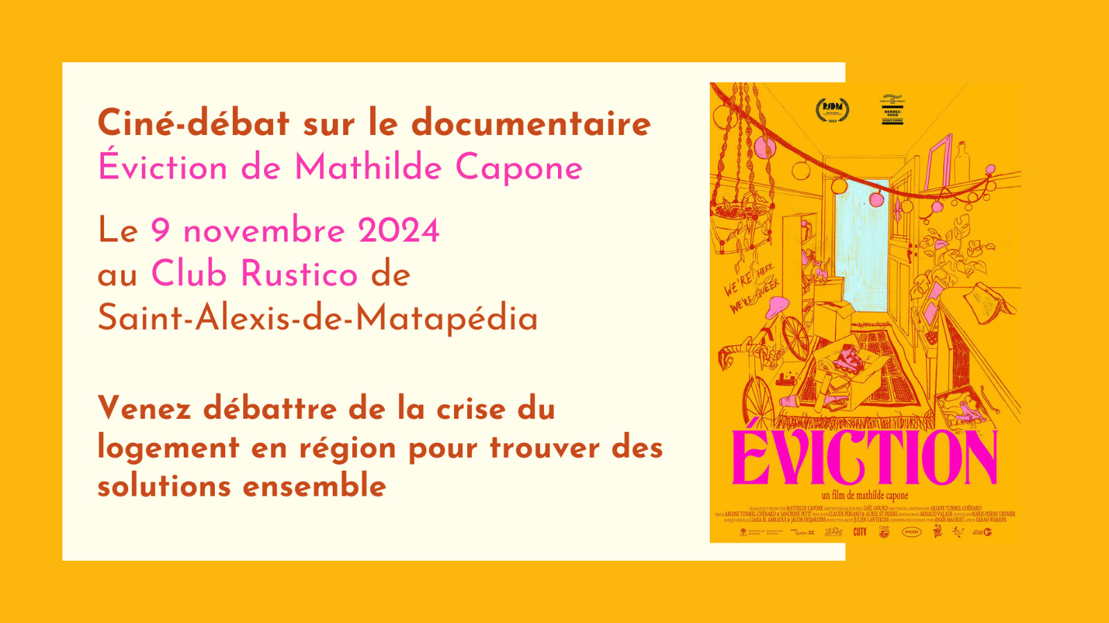 Ciné-débat sur le documentaire Éviction