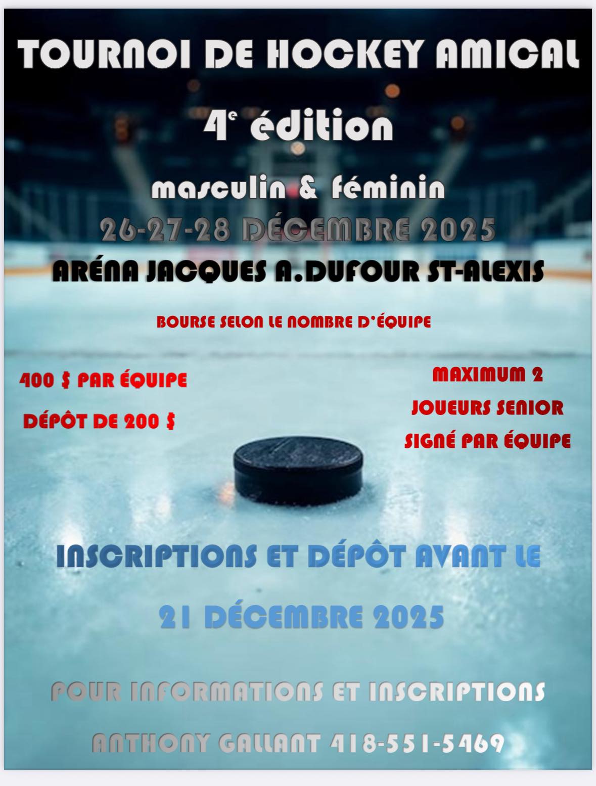 Tournoi de Hockey amical - 4e édition - Masculin et féminin