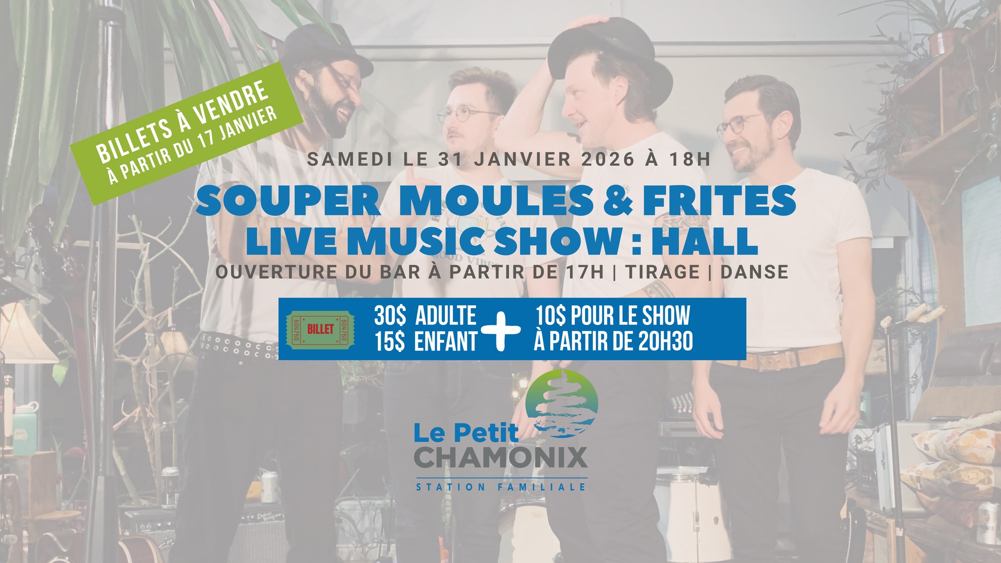 Souper « Moules et frites » + Spectacle de Hall