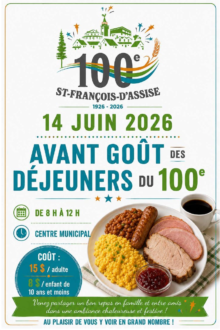 Avant goût des déjeuners du 100e