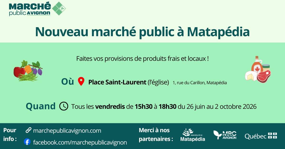 Marché public à Matapédia