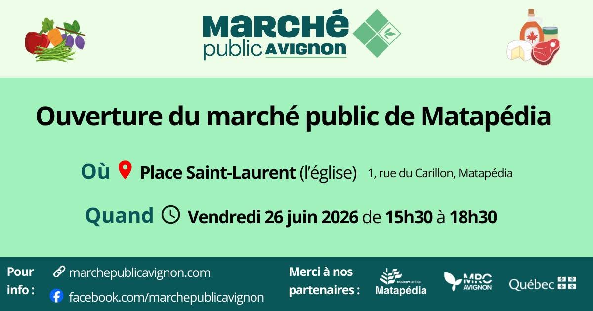 Ouverture du marché public à Matapédia