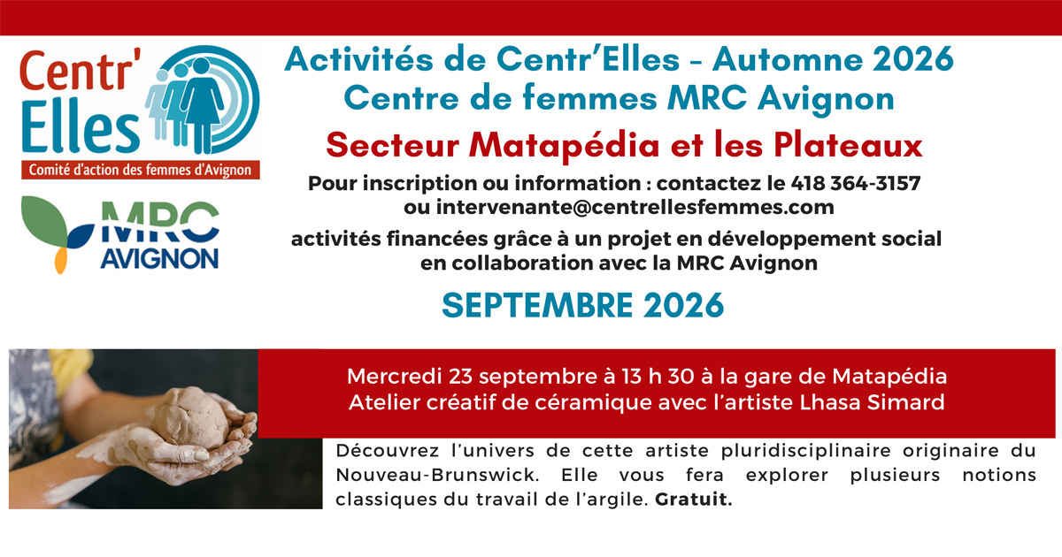 Atelier créatif de céramique avec l’artiste Lhasa Simard