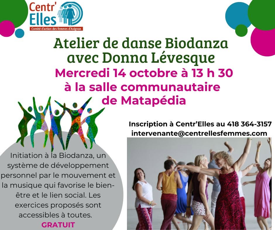 Atelier de danse “ Biodanza ” avec Donna Lévesque