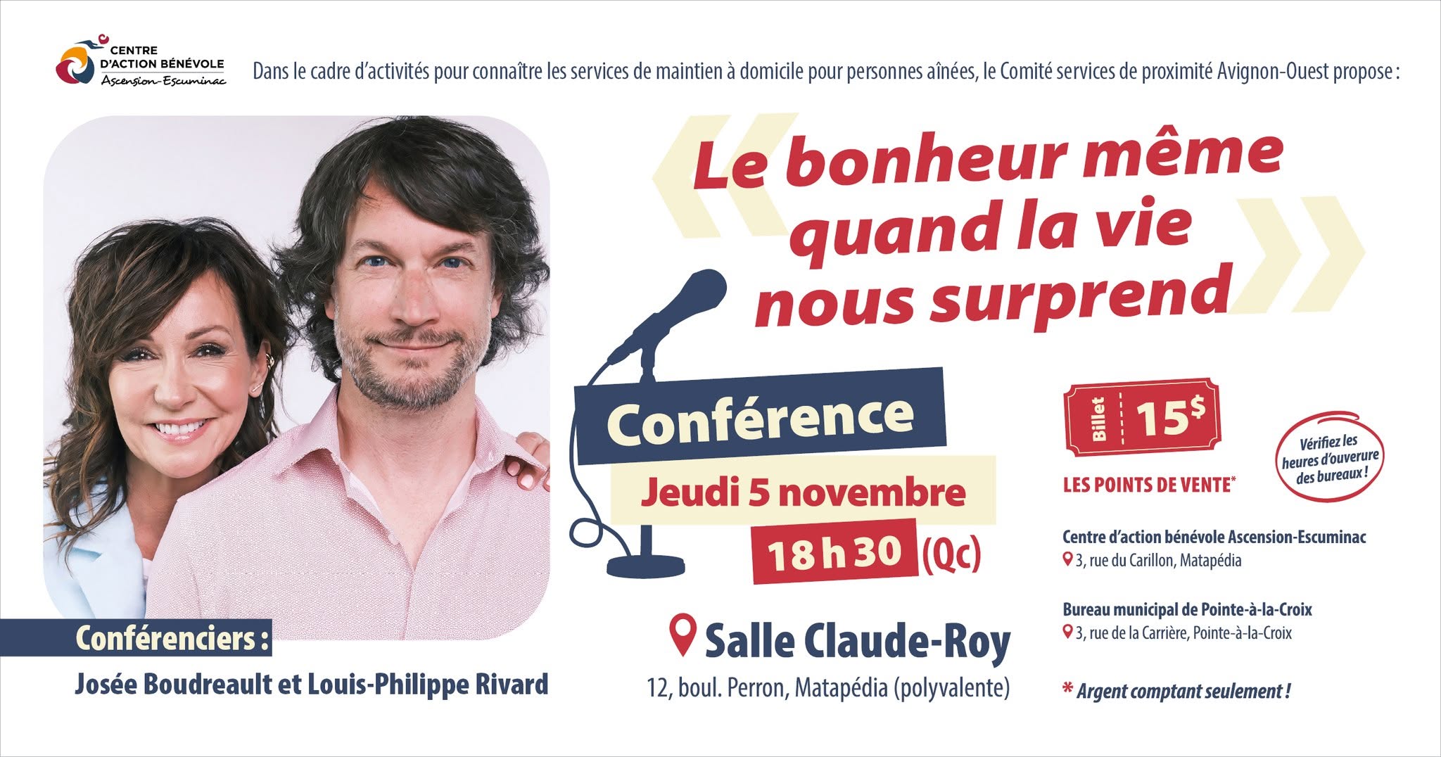 Conférence - Le bonheur, même quand la vie nous surprend